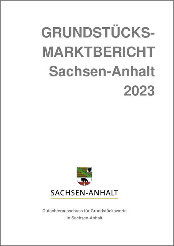Deckblatt des Grundstücksmarktberichtes © LVermGeo Deckblatt des Grundstücksmarktberichtes