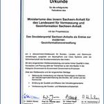 Urkunde 4. eGovernment-Wettbewerb © LVermGeo