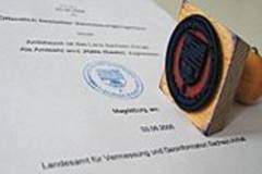Urkunde mit Dienstsiegel © LVermGeo