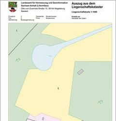 Auszug aus dem Liegenschaftskataster (darstellender Teil) © LVermGeo