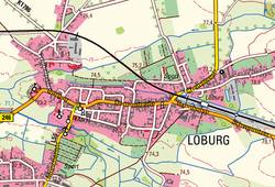 Kartenausschnitt der DTK25 3838 Loburg