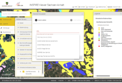 Abb. 10: INSPIRE-Viewer Sachsen-Anhalt, Menüpunkt „Expertentools“  „Dienste hinzuladen“, https://www.geodatenportal.sachsen-anhalt.de/mapapps/resources/apps/inspireviewer4/index.html?lang=de, 29.01.2024)