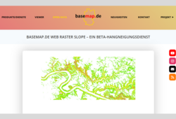 Abb. 3: basemap.de, Neuigkeiten - basemap.de Web Raster Slope (https://basemap.de/, 06.08.2025)