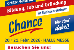 Chance 2026 Besuchen Sie vom 20. bis 21. Februar 2026 den Stand des LVermGeo auf der Messe Chance in Halle (Saale) und erkunden Sie spannende Ausbildungsmöglichkeiten in den Geo-Berufen.