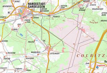 Topographische Übersichtskarte Sachsen-Anhalt 1:250 000, Normalausgabe &copy; GeoBasis-DE / LVermGeo ST