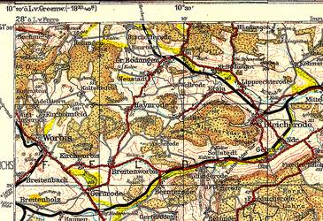 Topographische Übersichtskarte des Deutschen Reiches 1:200 000 © LVermGeo
