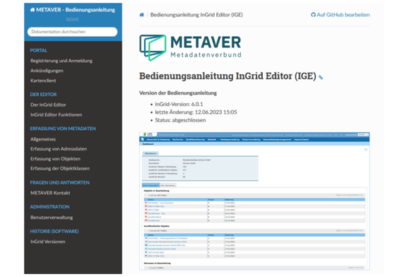 Abb. 7: Bedienungsanleitung InGrid Editor im MetaVer (https://metaver-bedienungsanleitung.readthedocs.io/, 12.06.2023)