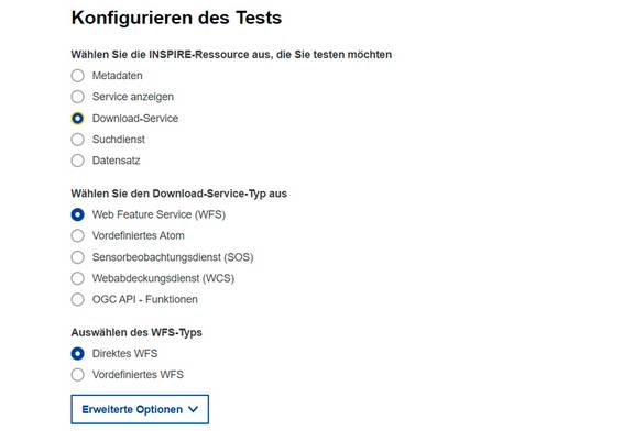 INSPIRE Reference Validator 2022.0 - Testauswahl (https://inspire.ec.europa.eu/validator/home/index.html, 25.01.2022)