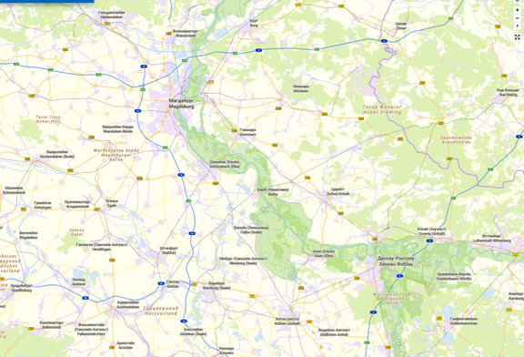 Abb. 4: Ukrainisch-deutsche Webkarte, Kartenausschnitt Sachsen-Anhalt, basemap.de © 2022 AdV, Smart Mapping (https://basemap.de/data/anwendungen/basemap_ua_de/index.html, 17.08.2022)