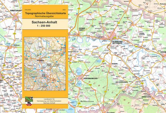 Topographische Übersichtskarte Sachsen-Anhalt 1:250 000, Normalausgabe © LVermGeo ST Topographische Übersichtskarte Sachsen-Anhalt 1:250 000, Normalausgabe