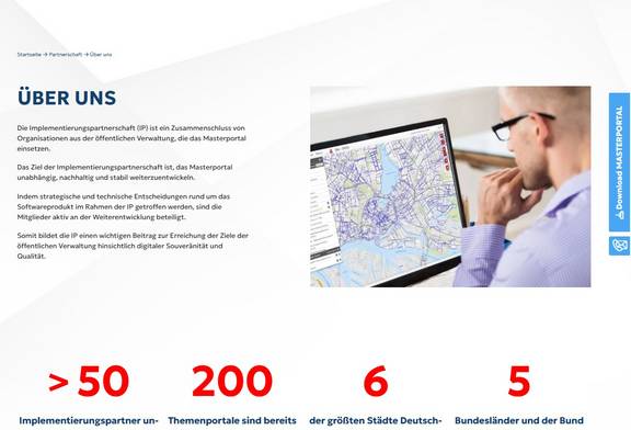 Abb. 3: Masterportal - Partnerschaften / Über uns (https://www.masterportal.org/partnerschaft/ueber-uns; 23.09.2026)