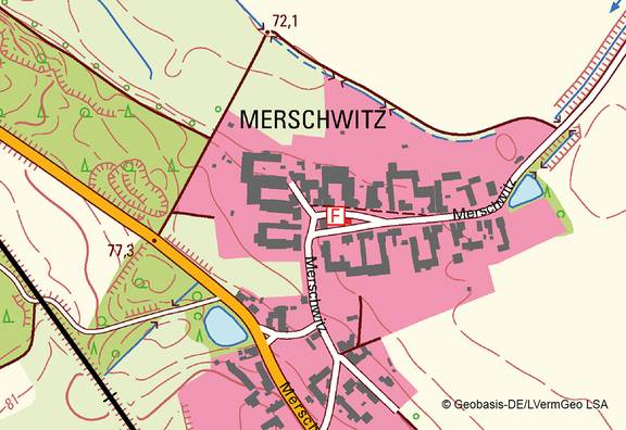 Topographische Karte 1:10 000 Ausschnitt © GeoBasis-DE/LVermGeo LSA Topographische Karte 1:10 000 Ausschnitt